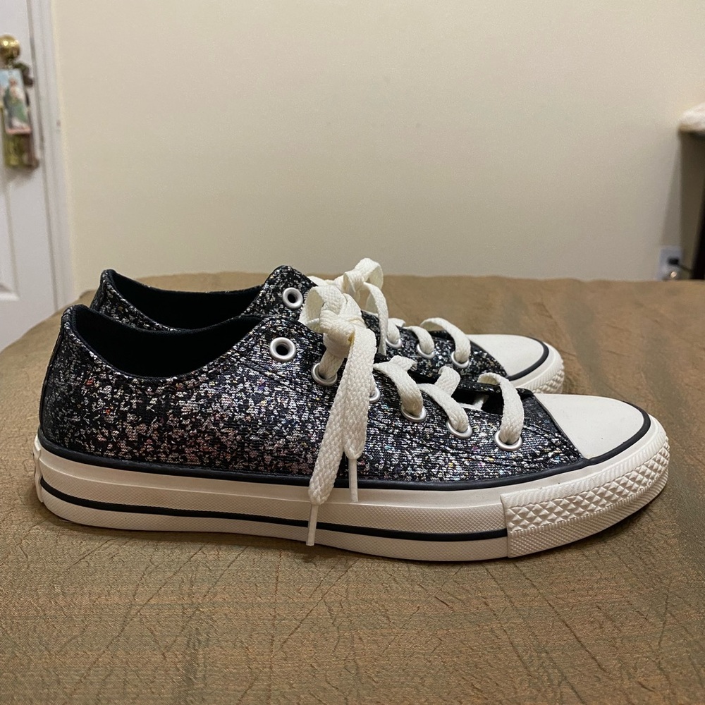 New Converse Chuck Taylor All Star Glitter Black Sneakers